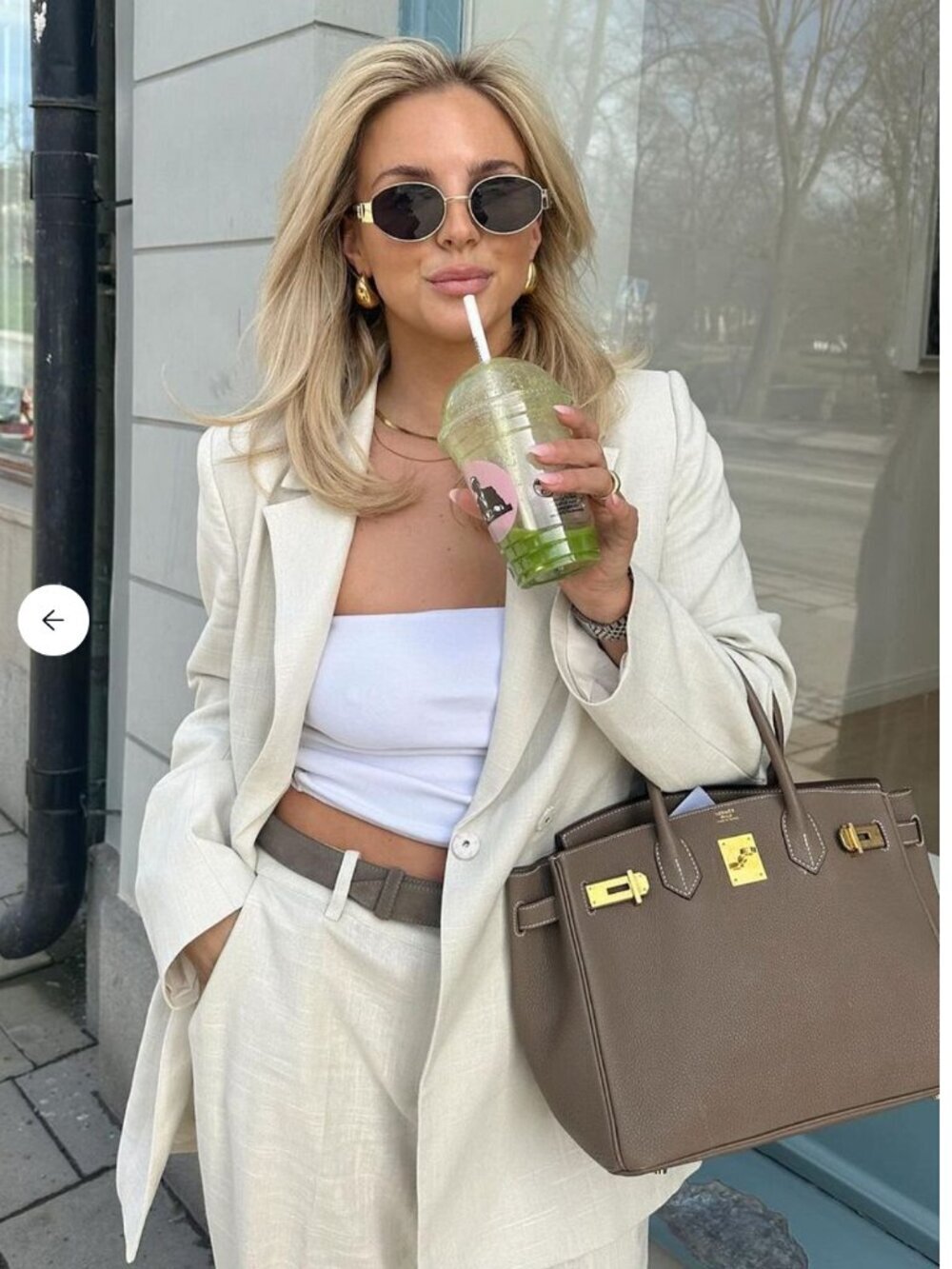 NWT NA-KD Linen Blend Blazer in Off White EU 34 $100